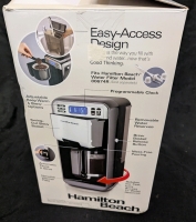 As New Open Box Hamilton Beach Programmable 12 Cup Coffee Maker.
