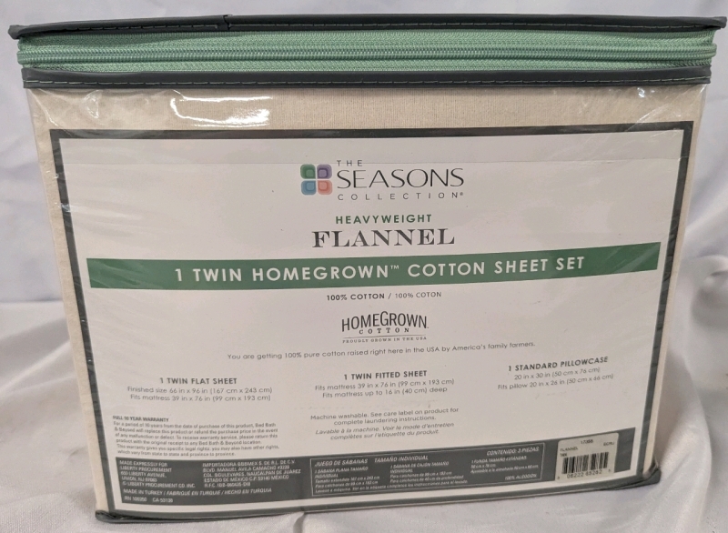 As New Twin The Season Collection Heavyweight Flannel Sheet Set