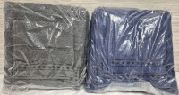 2 New GLAMBURG Ultra Soft 3 Pack Cotton Towel Sets, Contains a Bath Towel 28x55", a Hand Towel 16x24" & a Wash Coth 12x12" Grey & Navy Blue