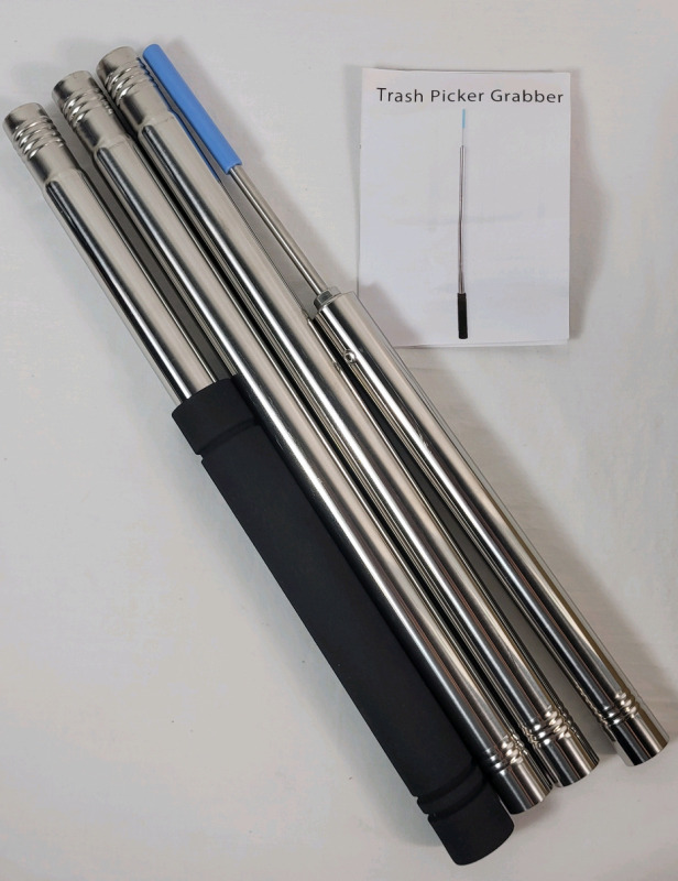 New - 4pc. Trash Picker Grabber Yard Stick . Measures 60" Long