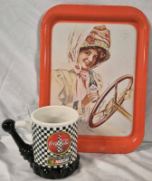 Vintage COCA COLA Tray & NASCAR COCA COLA Mug
