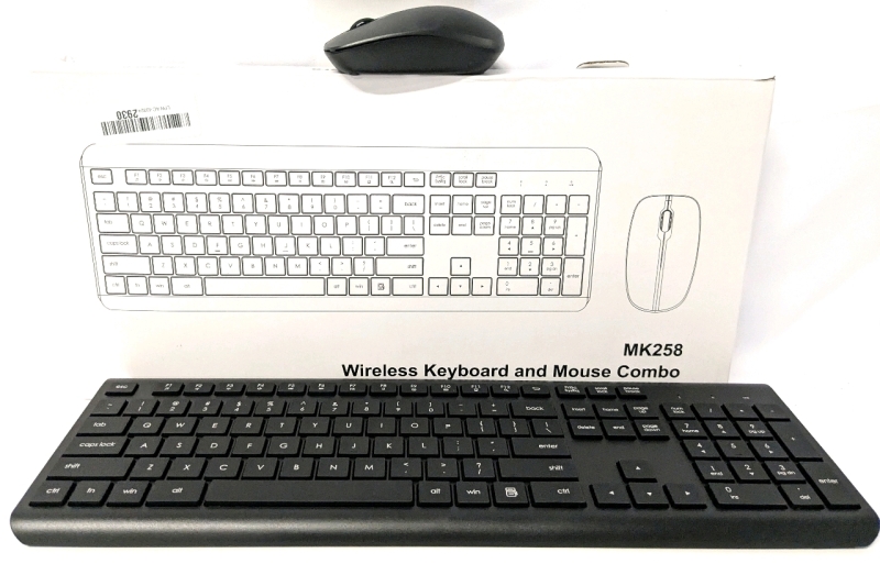 As-Is in Box | Wireless Keyboard and Mouse Combo - Model MK258 (Untested, Keyboard Missing Receiver Dongle)