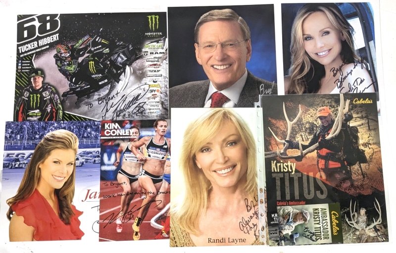 7 Signed Autographs : Kim Conley, Randi Lane, Sandra Dee Robinson, Tucker Hibbert, Jamie Little, Allan H. (Bud) Selig, Kristy Titus - Up 8" &times; 10"