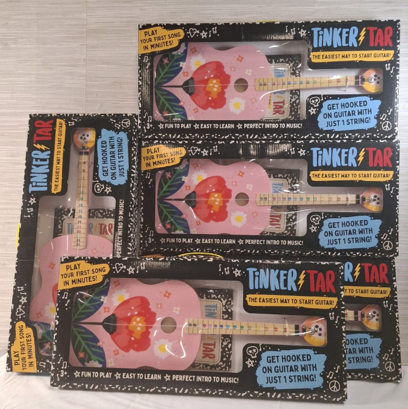 5 New Tinker Tar Guitars | TinkerTar Includes: 1-String Guitar, Guitar strap, 2 replacement guitar strings, and includes an instructional music book containing 12 kid-friendly songs