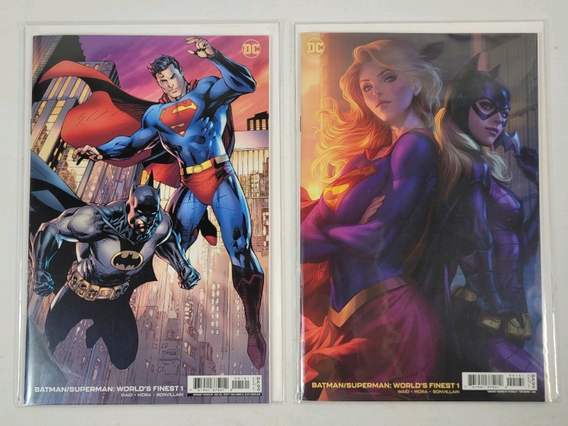 Batman / Superman : World's Finest #1 Variant Covers , May 2022 . Batman / Superman Variant Cover & Supergirl / Batgirl Variant Cover . Both Bagged & Boarded .