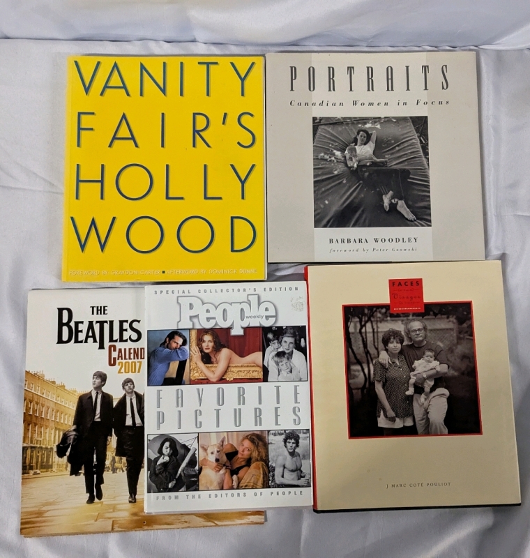 Photography Books and Calendars. 4 Hardcover Photography Books & 1 Beetles Calendar. Tallest Stands 12"