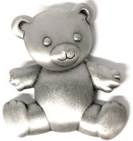 Adorable Vintage Signed JJ Jonette Large Teddy Bear Brooch (Body Swings Side to Side!) - 2" Long