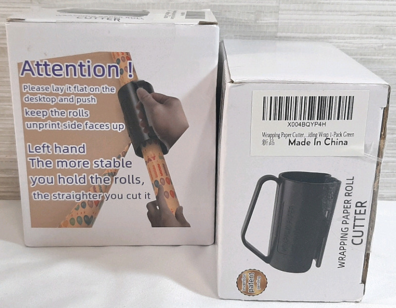 2 New in Box Wrapping Paper Roll Cutters | Packages are 5" Tall, 4&frac12;" Wide