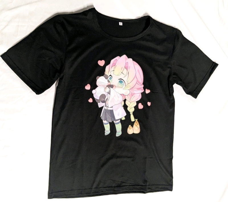 New Size Small Unisex Anime Girl with Baby Panda Graphic T-Shirt