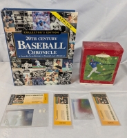 Vintage Baseball Lot - Hardcover Book, Ornament & More! Book Measures 11.5" Tall