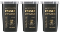 3 New Plastic Sharps / Needle Collectors / BioHazard Bins - Each Holds up to 1L