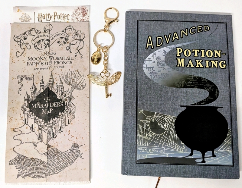 New Harry Potter! Advanced Potion-Making Textbook, The Marauder's Map & Winged Key Keychain