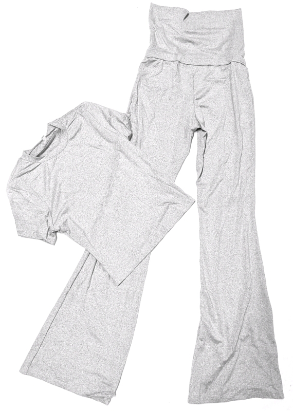 New Size Small Women's 2pc Lounge Set with Stretch : Tee & Flared Elastic Waist Bottoms