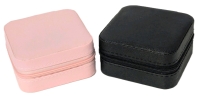 2 New Small Portable Zippered Jewelry Boxes : 3.75" &times; 3.75" &times; 1.75" Tall Each
