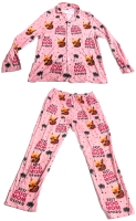 New Size XL Women's 2pc "Best Dog Mom Forever" Chihuahua Button-Up Pajama Top & Pants Set