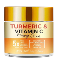 New Turmeric & Vitamin C Firming Cream 50g / 1.76oz Moisturizing with Hyaluronic Acid / Collagen / Jojoba /Aloe Vera /Green Tea Evens Skin Tone, Non-Greasy All Skin Types