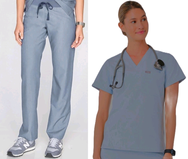New Size Small/MED Petite Women's FIGS : Catarina One-Pocket Scrub Top & Livingston Scrub Pants - Retails Over $130!