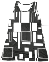 New Size MED Women's Scoop Neck Geometric Sleeveless Summer Midi Dress with Stretch