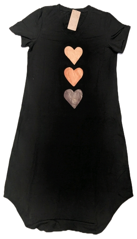 New Size MED Women's V-Neck Short Sleeve T-Shirt Dress