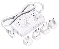 New - TESSAN Universal Travel Adapter 220V to 110V Voltage Converter with 3 USB Ports & 1 USB C