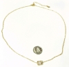 New 18K Gold Plated Simulated Diamond Cluster Necklace on Adjustable Chain 16" - 18" Long - 2