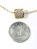 New 18K Gold Plated Simulated Diamond Cluster Necklace on Adjustable Chain 16" - 18" Long - 3
