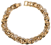 New 18K Gold Plated 8.0mm Crescent Bracelet - Adjustable 7" - 8" Long