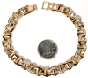 New 18K Gold Plated 8.0mm Crescent Bracelet - Adjustable 7" - 8" Long - 3