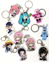 10 New Fun Keychains: Acrylic Anime Characters, PVC Hatsune Miku & 2 Lego-Style Batmans : Fairy Princess & Blue Bunny - Up to 1.8" Long
