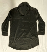 New Size Medium Ladies Long-line Silky Button Up Shirt