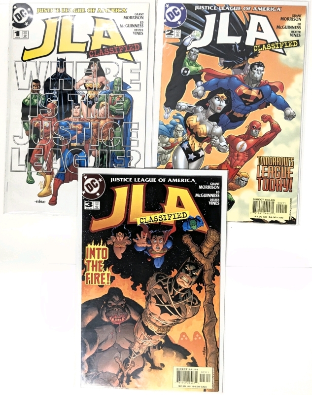 3 2005 DC Comics JLA Justice League of America CLASSIFIED Direct Sale Written by the Best JLA Author, Issues : #1, #2, #3 - All Bagged & Boarded