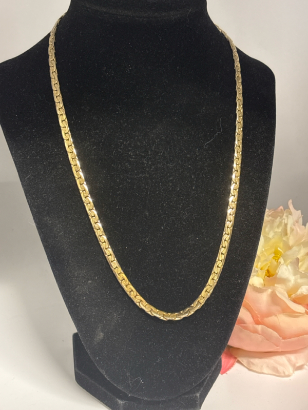 Sturdy 18K Gold Plated Marine Anchor Chain 19.5 inch Stamped 18K Fold Over Clasp