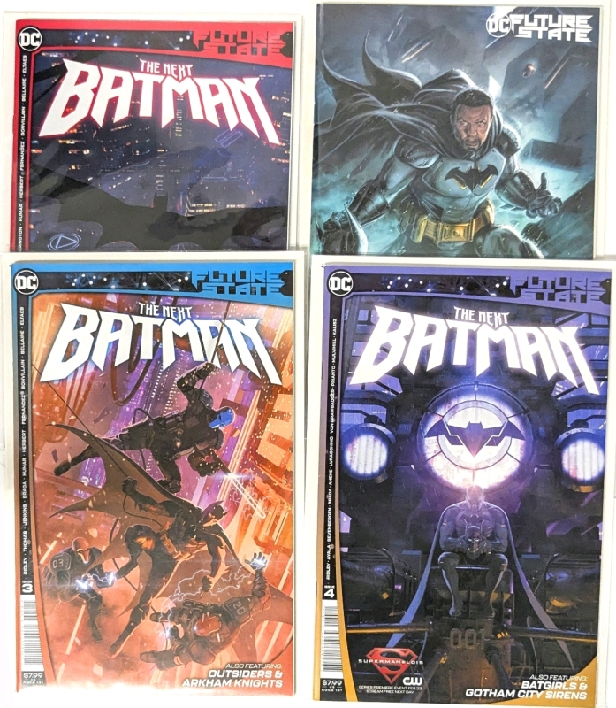 4 DC COMICS Future State : The Next Batman Issues #1, #2 Variant Cover, #3, #4 - Written by Oscar Winner John Ridley - All Bagged & Boarded