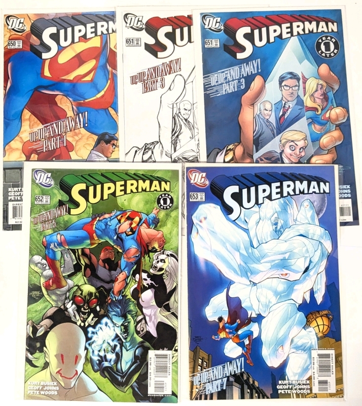 5 2006 DC Comics SUPERMAN Direct Sale Very Popular Run Issues : #650, #651 + #651 Variant Cover, #652, #653, All Bagged & Boarded
