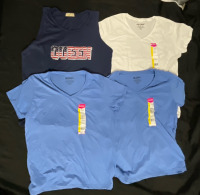 4 New Siz Large Ladies&rsquo; Summer Shirts | 3 Gildan T-shirts , 1 Bobbie & Brooks Tank Top