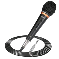 New - Hotec Premium Vocal Dynamic Handheld Microphone with 19ft Detachable XLR Cable and ON/Off Switch (Metal Black) (H-W07) . Stock photo used
