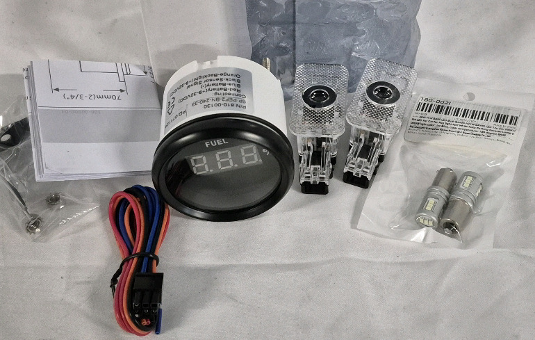 New Automobile Lot - Car Door Lights, Fuel Level Gauge, and LED Fog Lightbulbs
