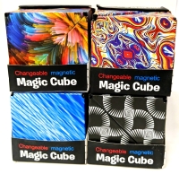 4 New Magnetic Art & Design Changeable Magnetic Magic Cubes / Fidget Toys - Create 72 Shapes! 2.5" Square Each
