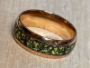 Two 8mm Titanium Stainless Steel Wedding Band Ring one Full Explosion Koa Wood Inlay Size 13 Second Green Accents Size 12 - 3