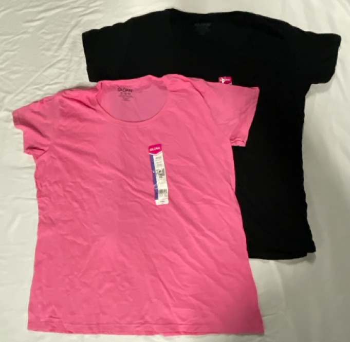 2 New Size 2XL Ladies Gildan Scoop Neck T-shirt