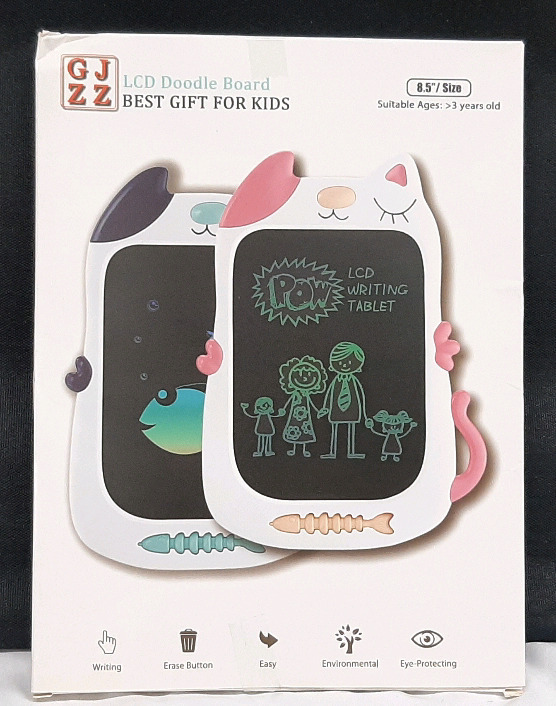 New in Box LCD Doodle Board (Blue White) | 8.5" Size Screen, Package Measures 10&frac12;" Tall, 8" Wide
