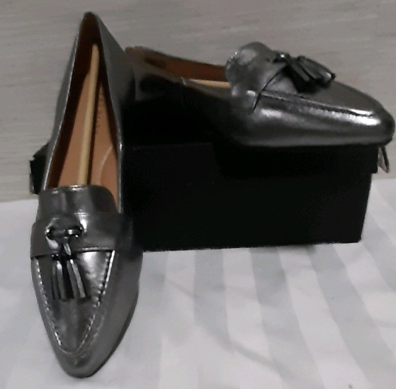 New from Talbots. Ladies Gun Metal Loafer Size 10.5. In Original Box