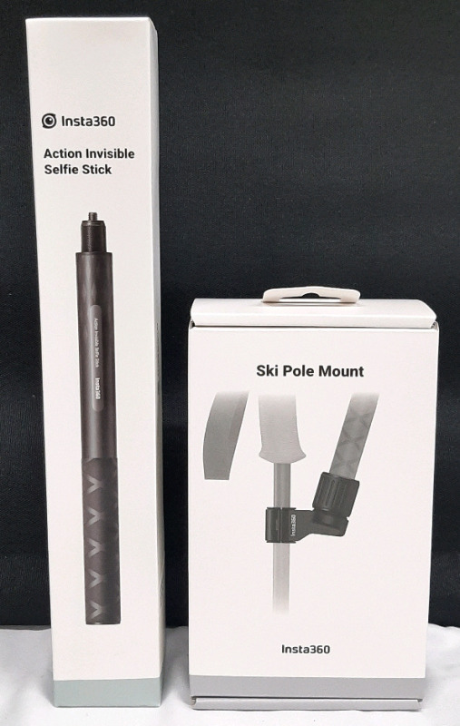 New in Box Insta360 Action Invisible Selfie Stick & Ski Pole Mount | Selfie Stick Packaging Measures 12" Tall