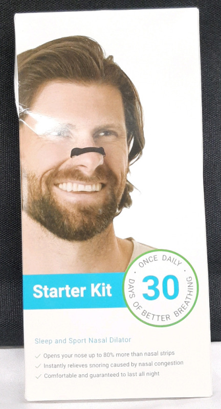 New in Box Sleep & Sport Nasal Dilator Starter Kit | 30 Days Worth of Nose Dilators | Package Measures 7&frac12;" Tall, 3&frac12;" Wide