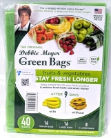 New 40-Pack DEBBIE MEYER GreenBags (16M, 16L, 8XL) &ndash; Keeps Fruits, Vegetables, and Cut Flowers, Fresh Longer, Reusable, BPA Free, Made in USA