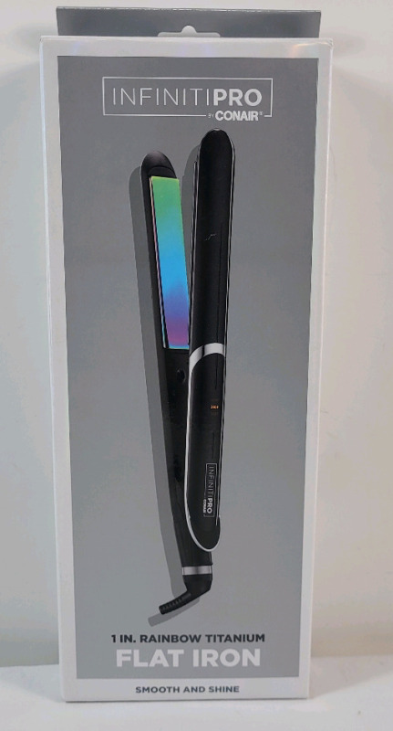 New - ConAir InfinitiPro 1" Rainbow Titanium Flat Iron .