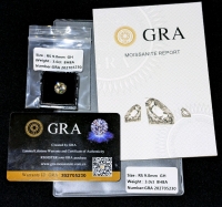 New 3.0ct Moissanite Lab Diamond, Round Brilliant Cut, GH - VVS1, GRA Report, Tests Positive with Diamond Tester (More Brilliant Than a Diamond!!)