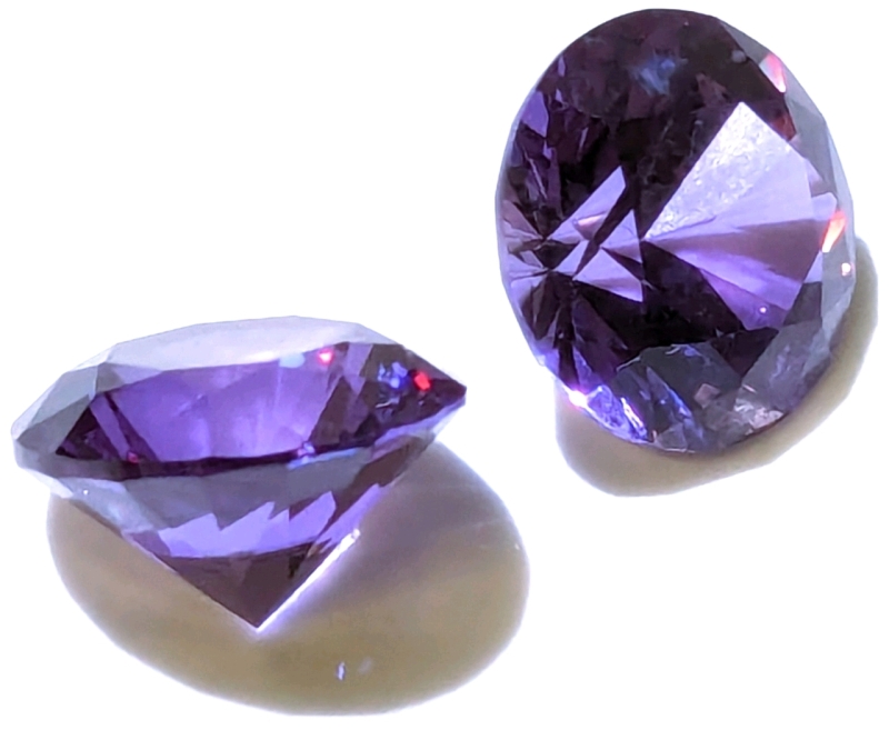 2 New 8.0mm Lab-Created Brilliant Cut "AAA" Rated Purple Sapphire Gemstones - Round