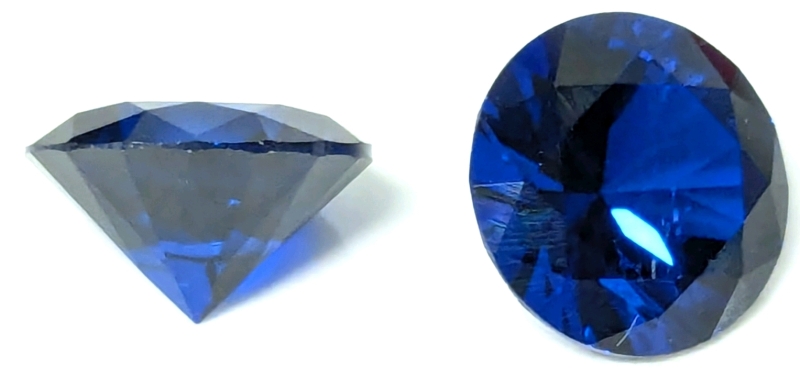 2 New 9.0mm Lab-Created Brilliant Cut "AAA" Rated Blue Sapphire Gemstones - Round
