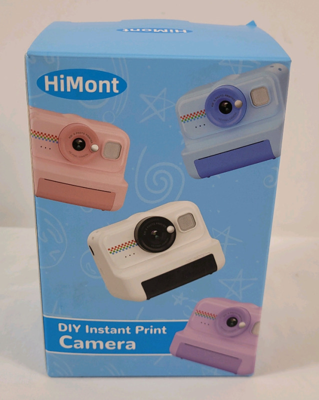 HiMont DIY Instant Print Camera w/Instructions , Pri t Roll & Box , Blue